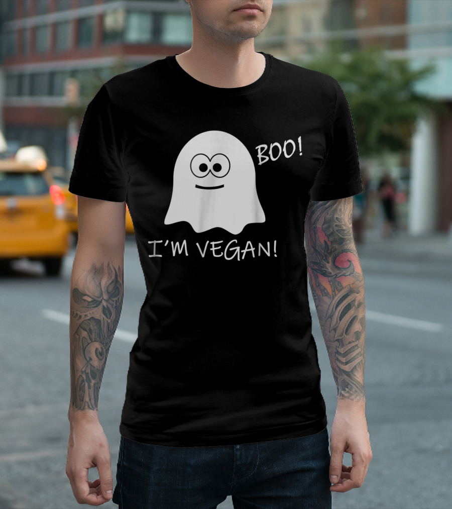Boo I'm Vegan Ghost Halloween For Vegans T-Shirt