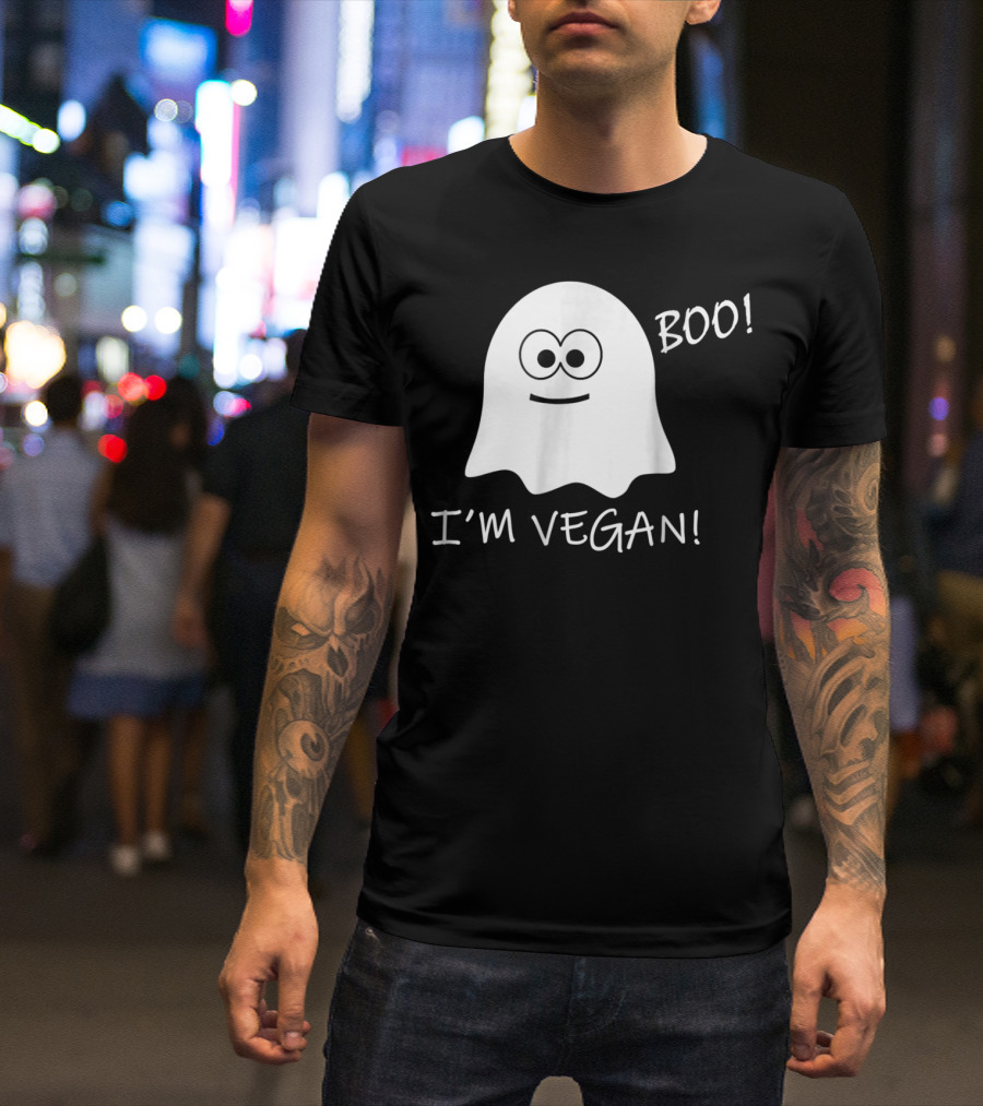Boo I'm Vegan Ghost Halloween For Vegans T-Shirt