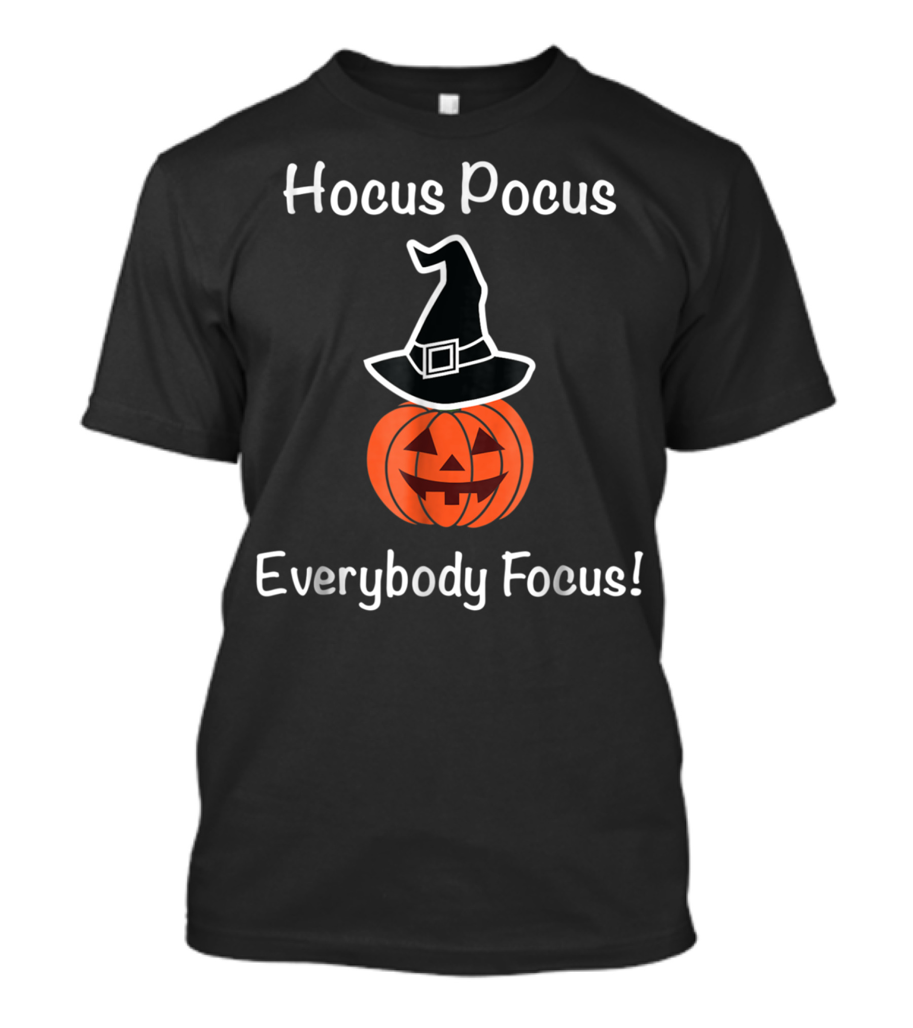 Hocus Pocus Everybody Focus Halloween Cartoon Style For Teachers T-Shirt
