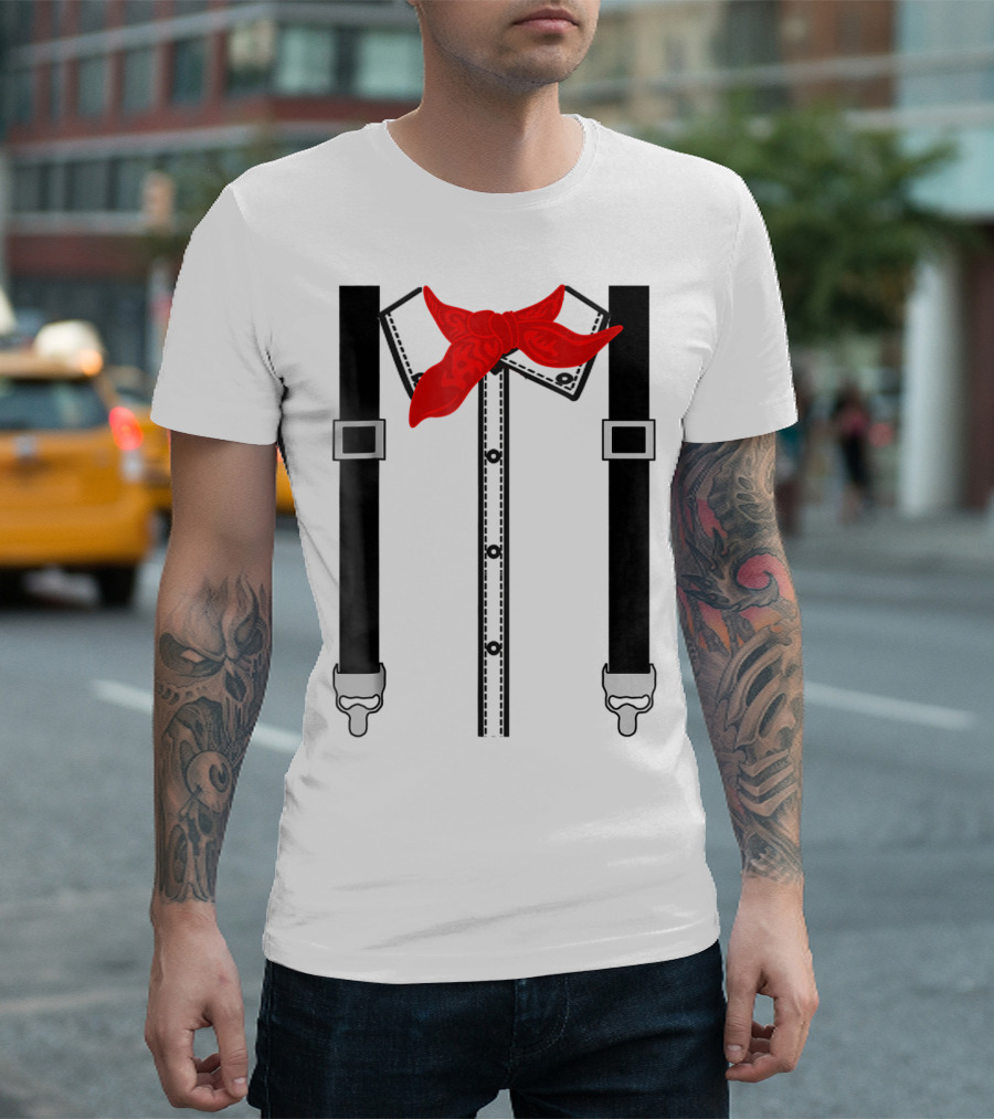 Chimney Sweep Sweeper Costume Halloween Fancy Suspender Bandana T-Shirt
