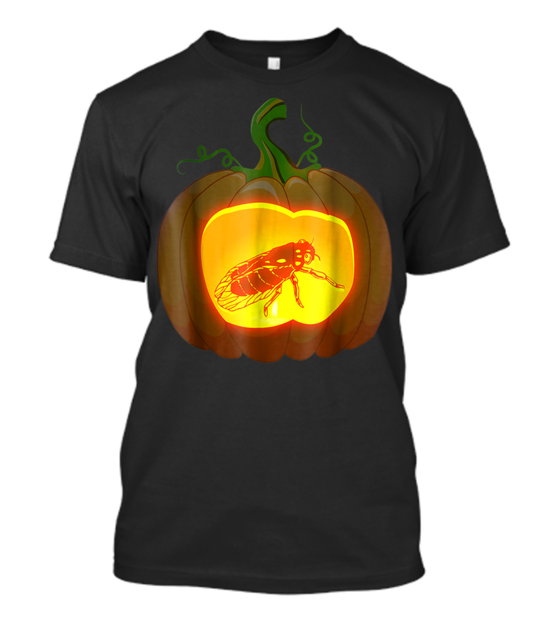 Cicada Pumpkin Jack-O'-Lantern Glow T-Shirt