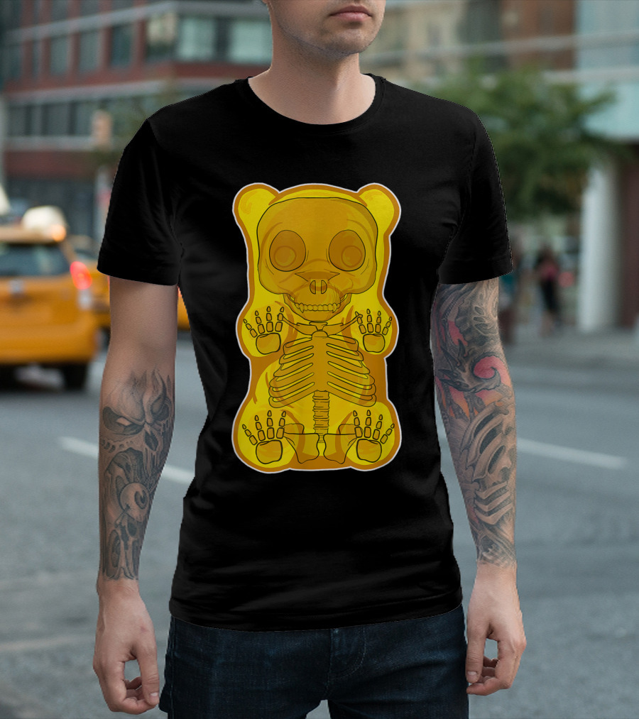 Classic Yellow Gummy Bear Skeleton Anatomy T-Shirt