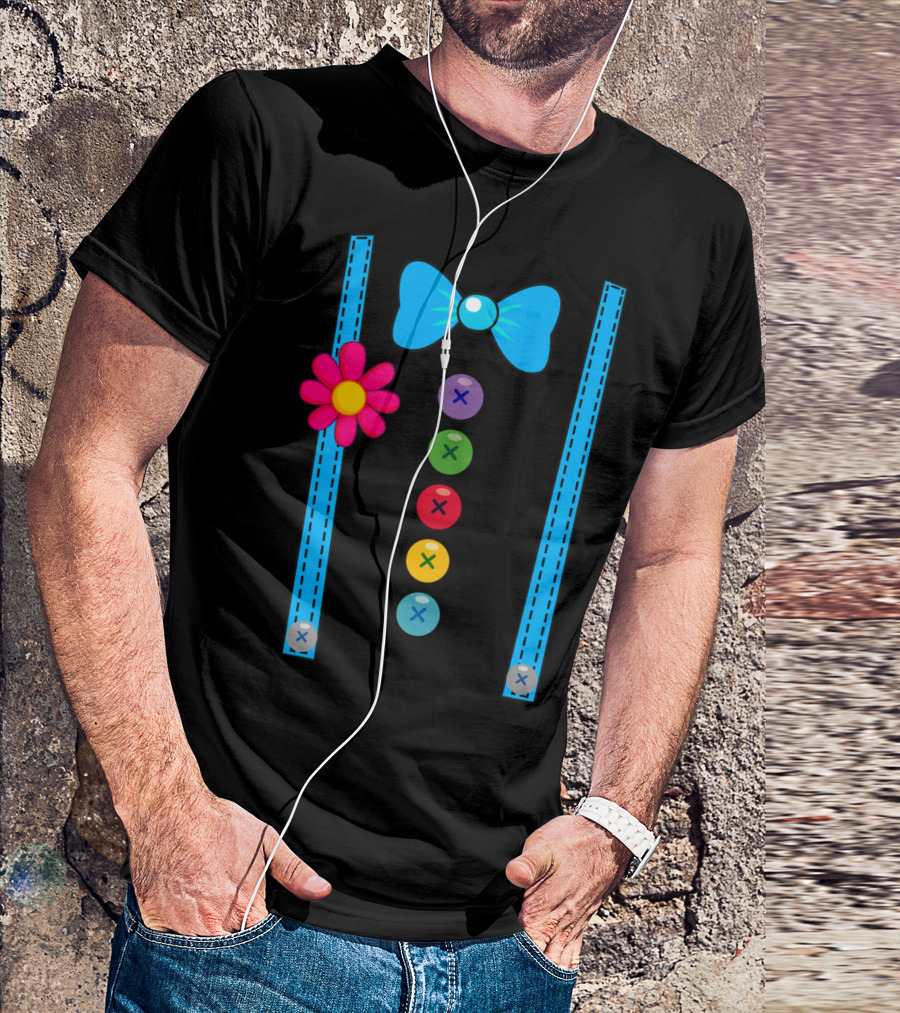 Clown Costume Funny DIY Circus Outfit With Bow Tie And Colorful Suspenders T-Shirt