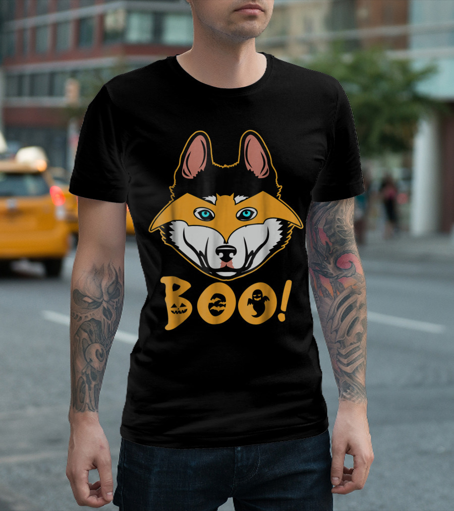 Clown Husky Halloween Joker Makeup On Boo T-Shirt