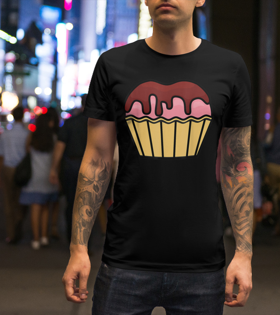 Cool Halloween Cupcake With Chocolate Topping T-Shirt