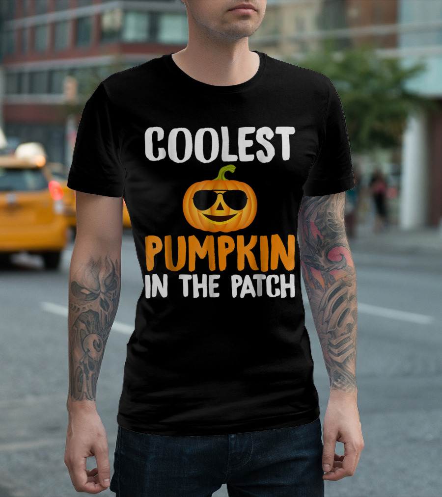 Coolest Pumpkin In The Patch Wearing Sunglasses T-Shirt