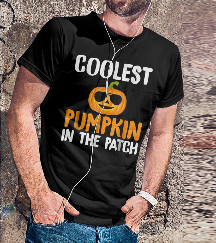 Coolest Pumpkin In The Patch Wearing Sunglasses T-Shirt