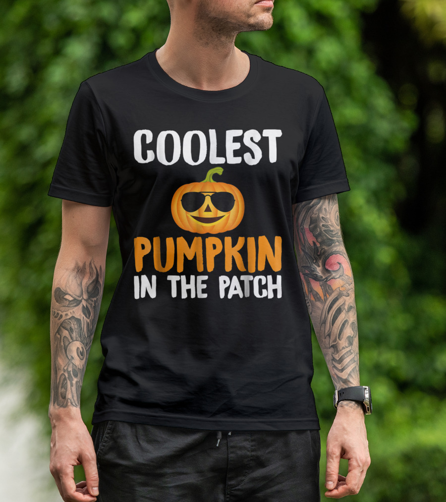Coolest Pumpkin In The Patch Wearing Sunglasses T-Shirt