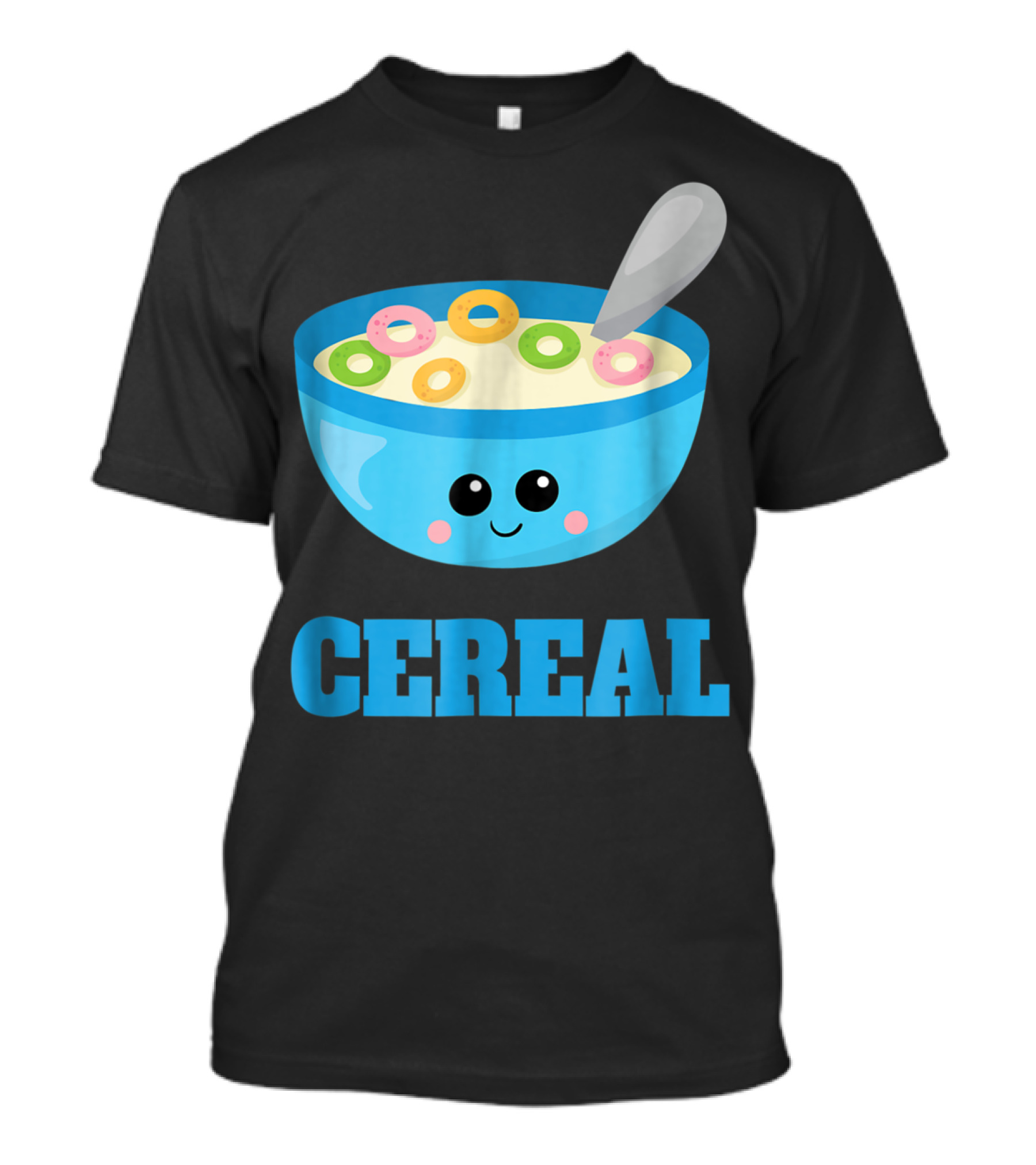 Cereal Cute Milk Bowl With Colorful Rings And Spoon T-Shirt