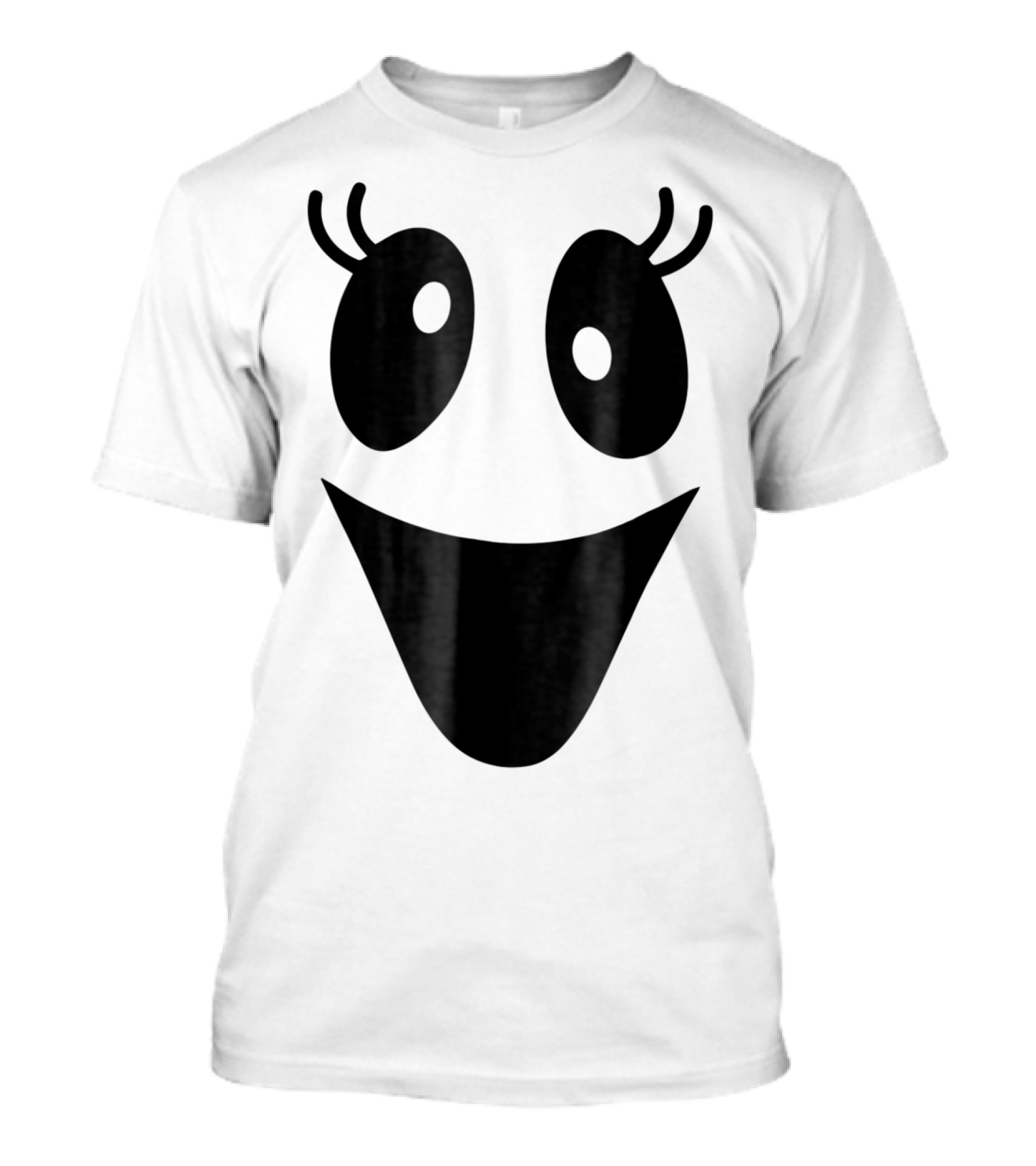 Cute Halloween Ghost Face With Lashes T-Shirt