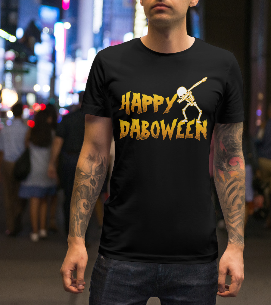 HAPPY DABOWEEN DABBING SKELETON BONES T-Shirt
