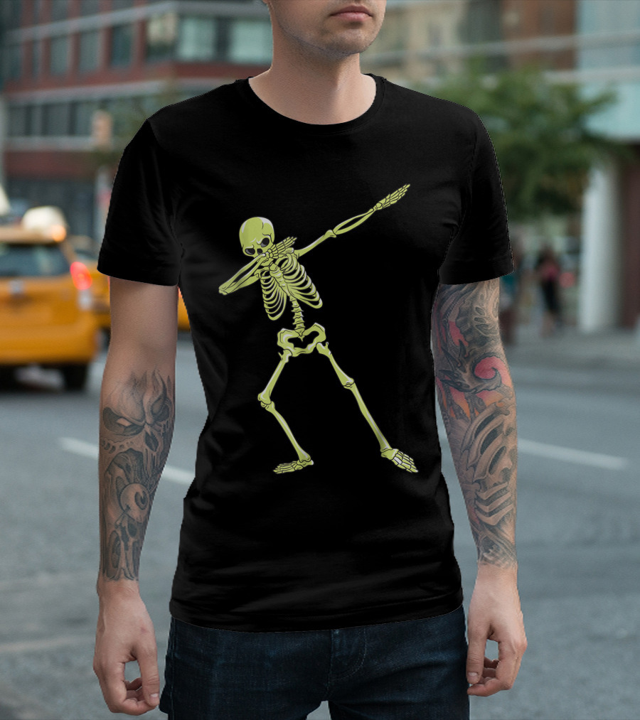 Dabbing Skeleton Halloween Skull Dab T-Shirt