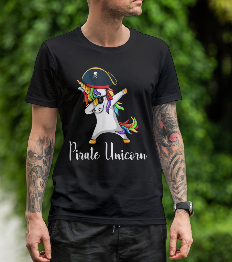 Funny Dabbing Pirate Unicorn T-Shirt
