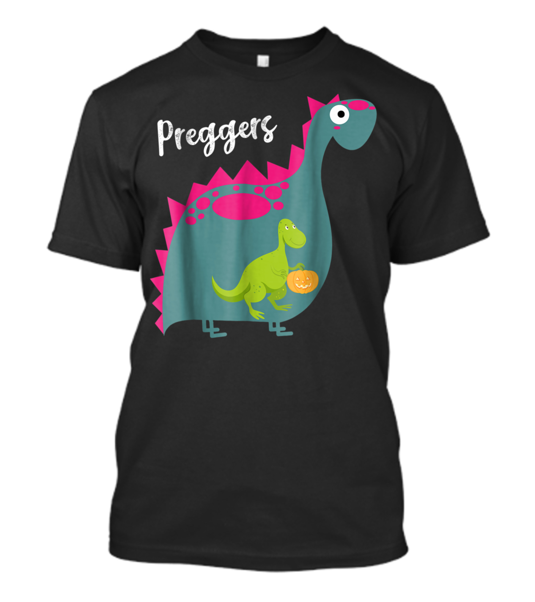 Preggers Dinosaur Pregnancy Halloween Pumpkin T-Shirt
