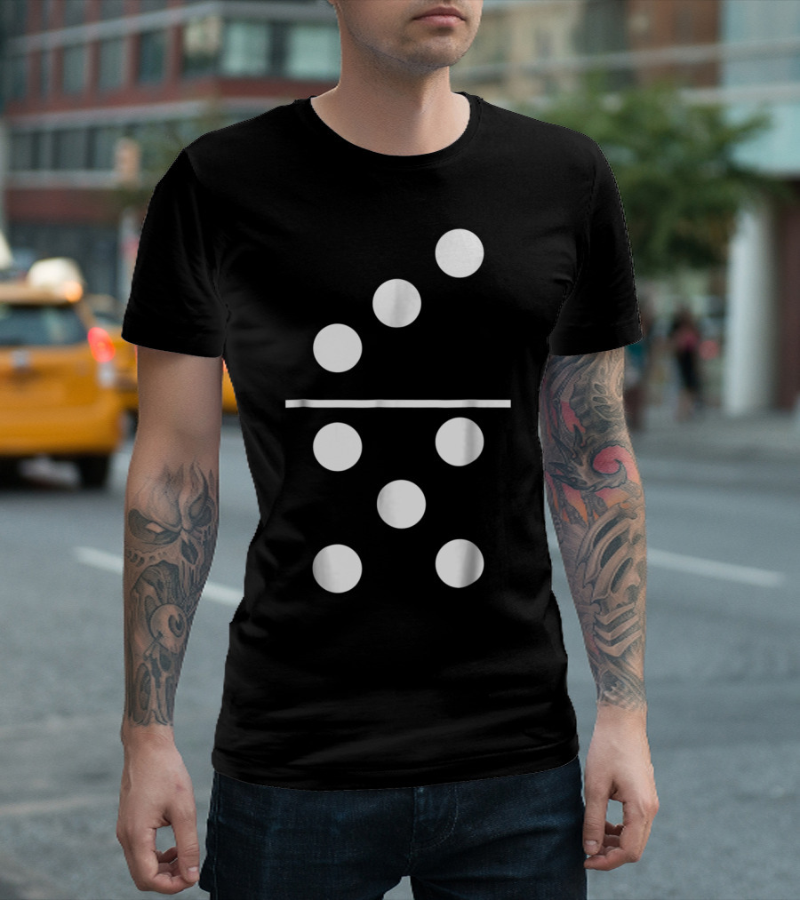 Dominos Matching Halloween Costume Black and White Domino Piece T-Shirt