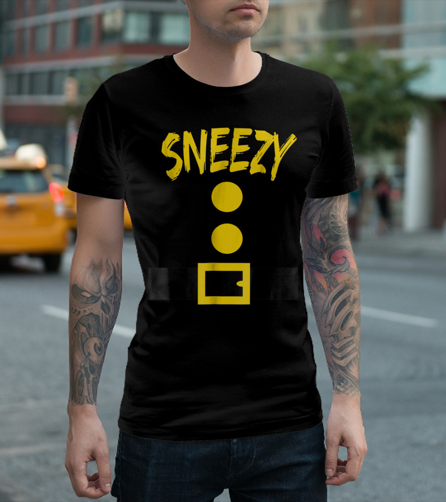 Sneezy Dwarf Costume Funny Halloween Belt T-Shirt