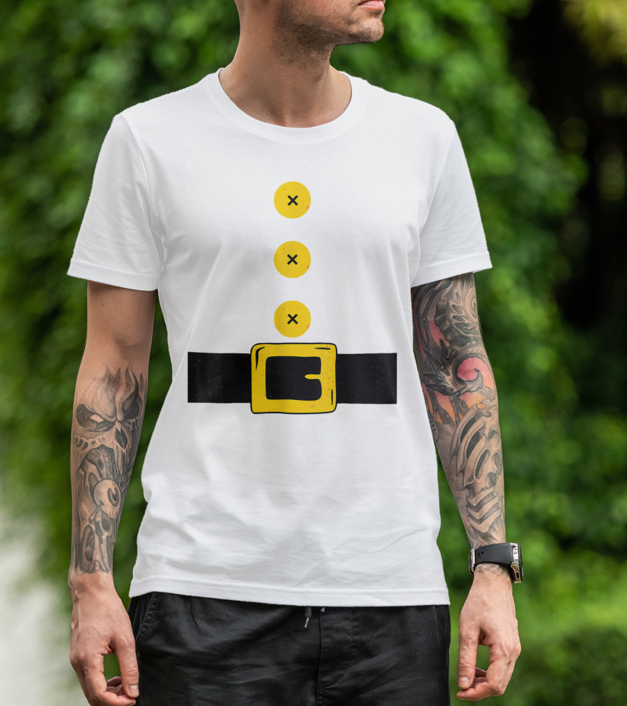 Dwarf Costume Illustration With Yellow Buttons And Buckle T-Shirt