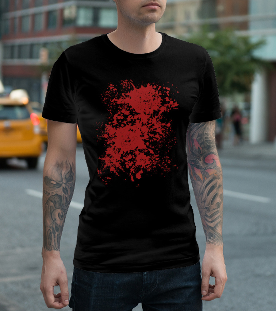 Fake Blood Splatter Grunge Effect Bloody T-Shirt