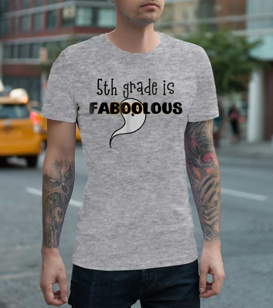 5th Grade Is Faboolous Ghost Halloween Fab Pun T-Shirt
