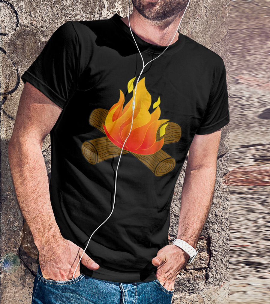Fire Group S'more Campfire Logs And Flames T-Shirt