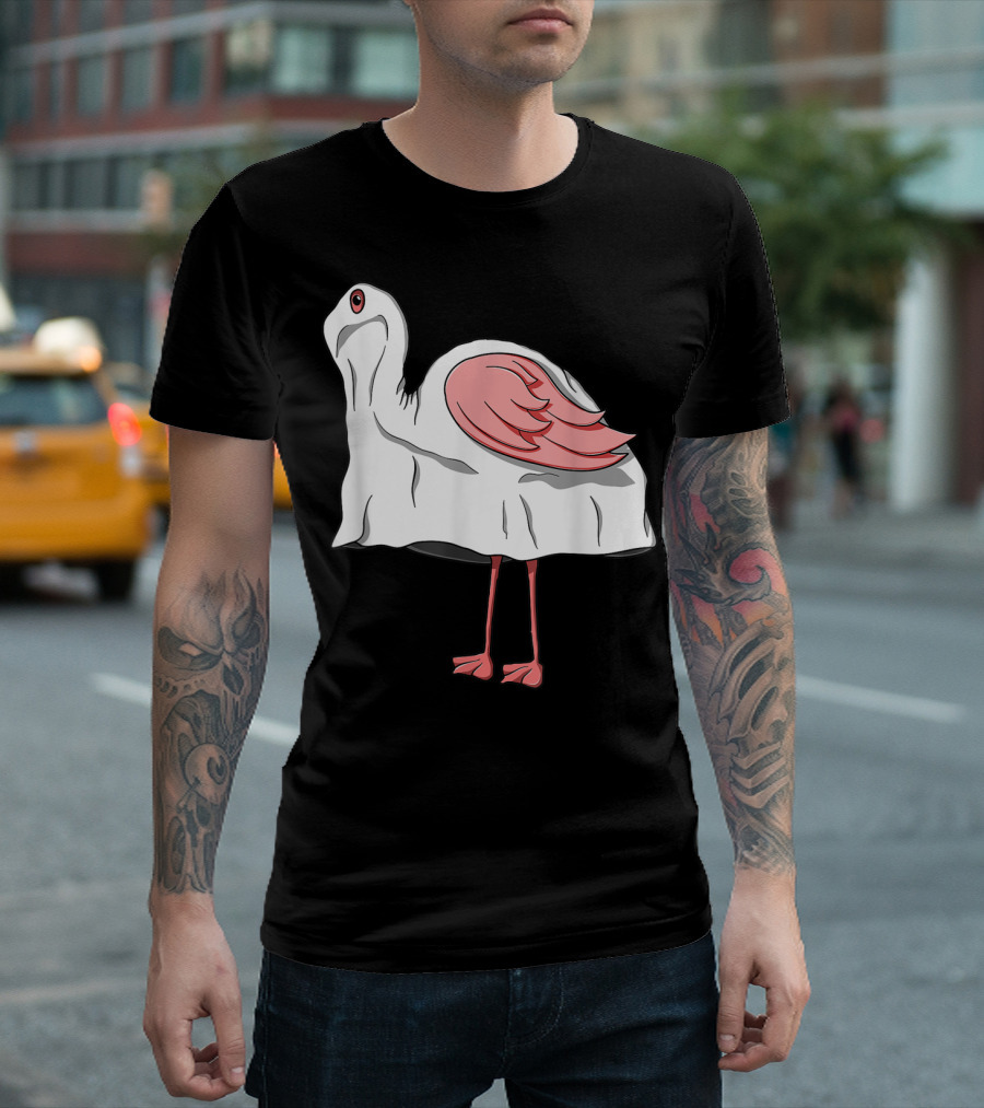 Flamingo Ghost Costume Bird Fusion T-Shirt