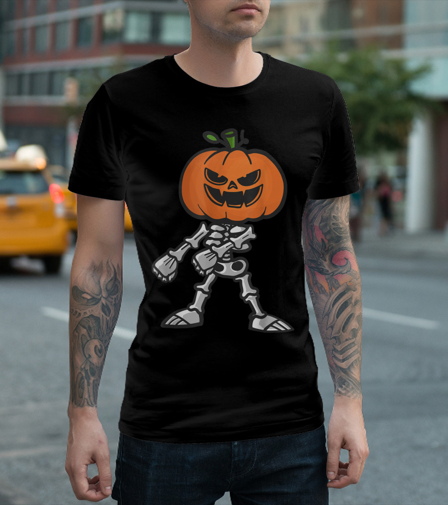 Floss Like A Boss Skeleton Pumpkin Halloween T-Shirt