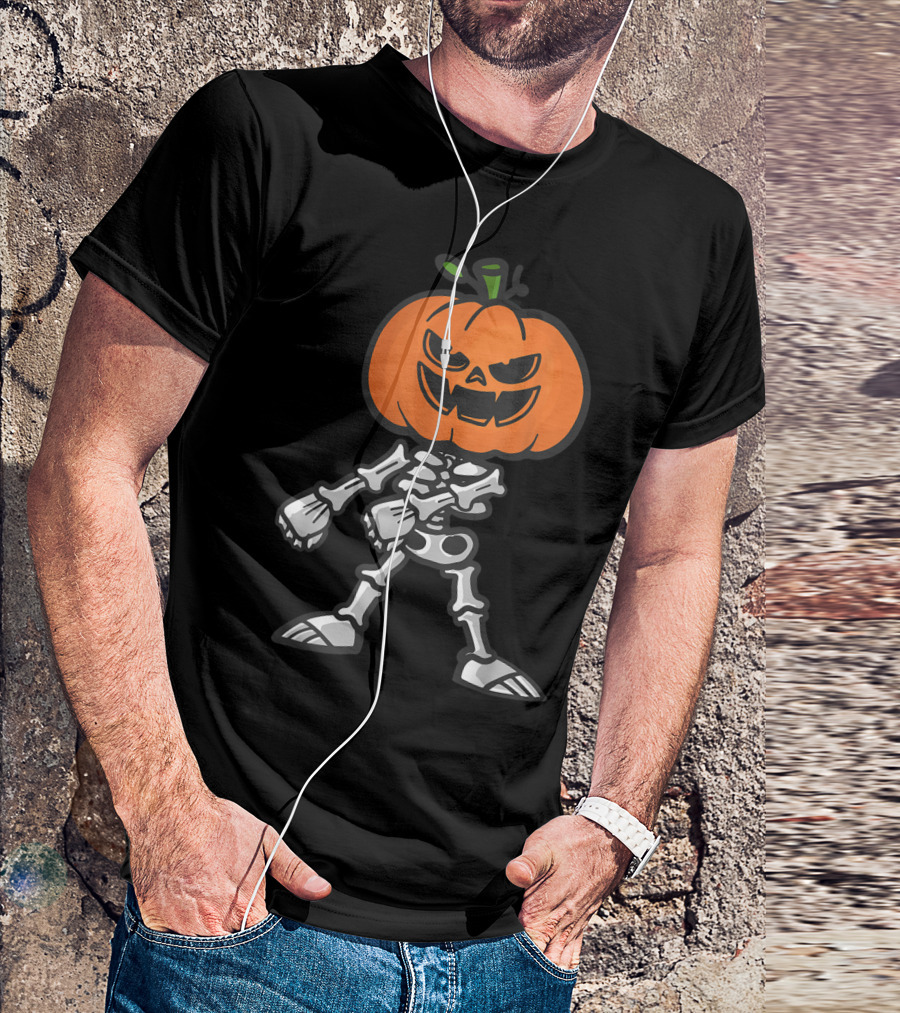 Floss Like A Boss Skeleton Pumpkin Halloween T-Shirt