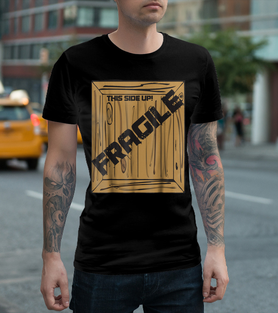 This Side Up Fragile Halloween Christmas Costume Movie Box T-Shirt