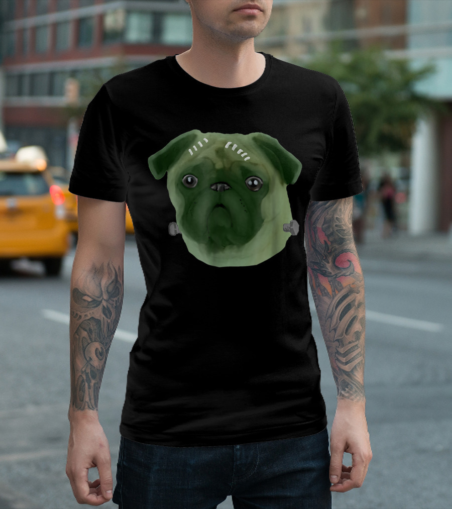 Frankenstein Pug Halloween Dog Lovers Funny T-Shirt