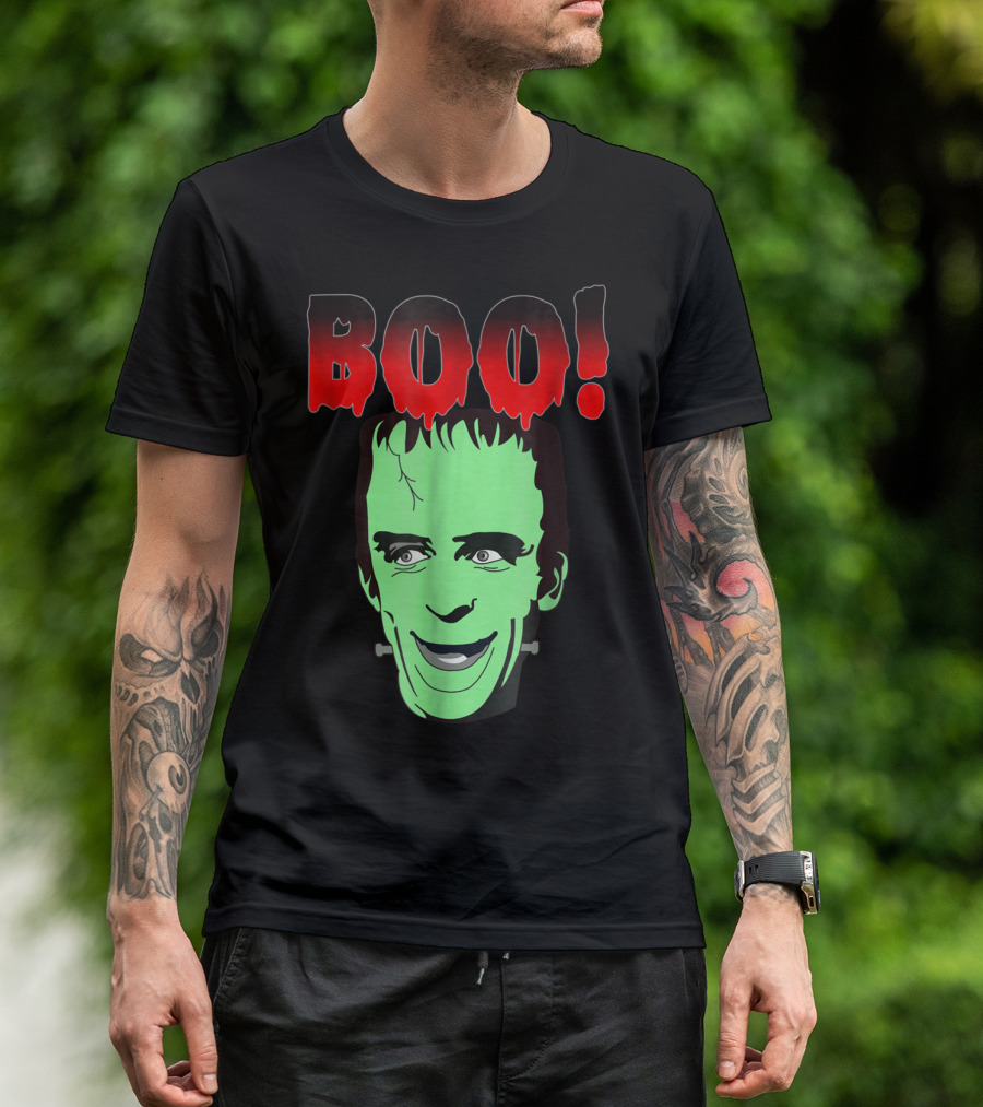 BOO Frankenstein Monster Face Halloween T-Shirt