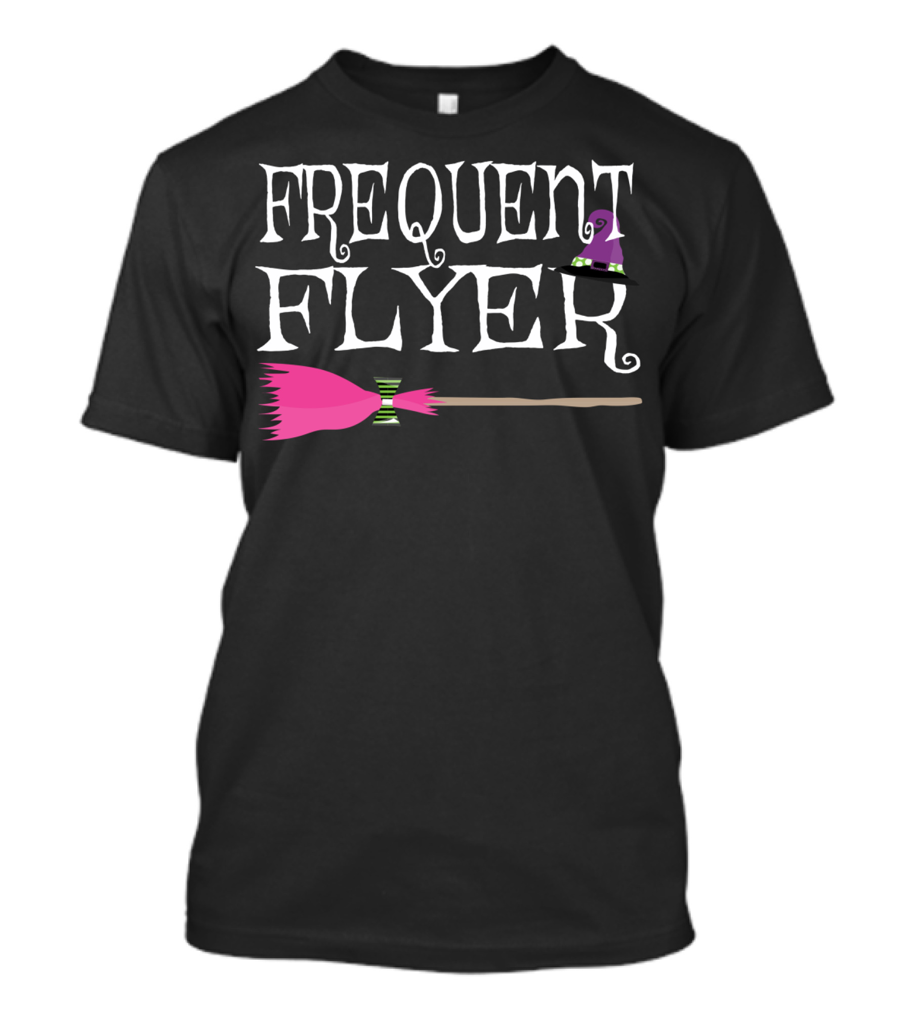 Frequent Flyer Witch Broom And Hat Magic T-Shirt