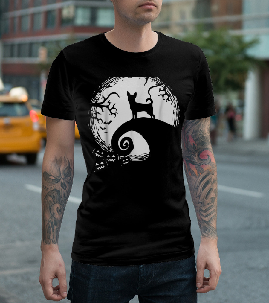 Chihuahua Nightmare Before Christmas Moon Scene T-Shirt