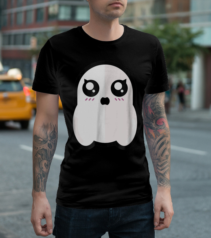 Kawaii Cute Ghost Boo Funny Halloween T-Shirt