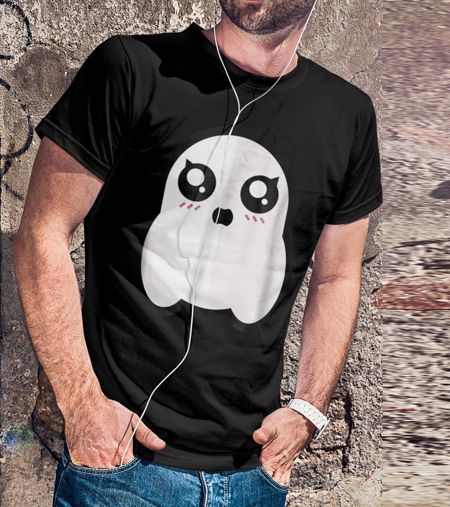 Kawaii Cute Ghost Boo Funny Halloween T-Shirt