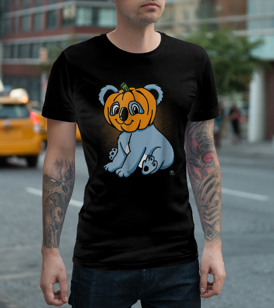 Funny Cute Koala Bear With Pumpkin Head T-Shirt
