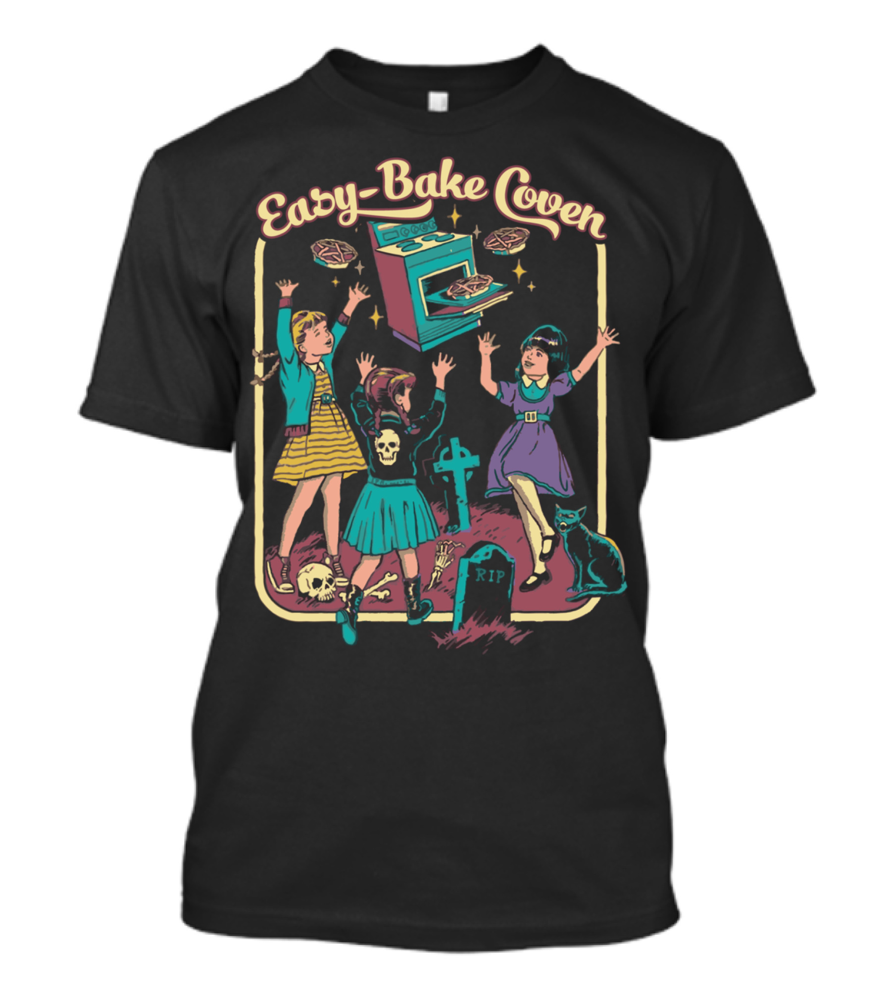 Easy Bake Coven Girls With Ouija Board And Black Cat T-Shirt