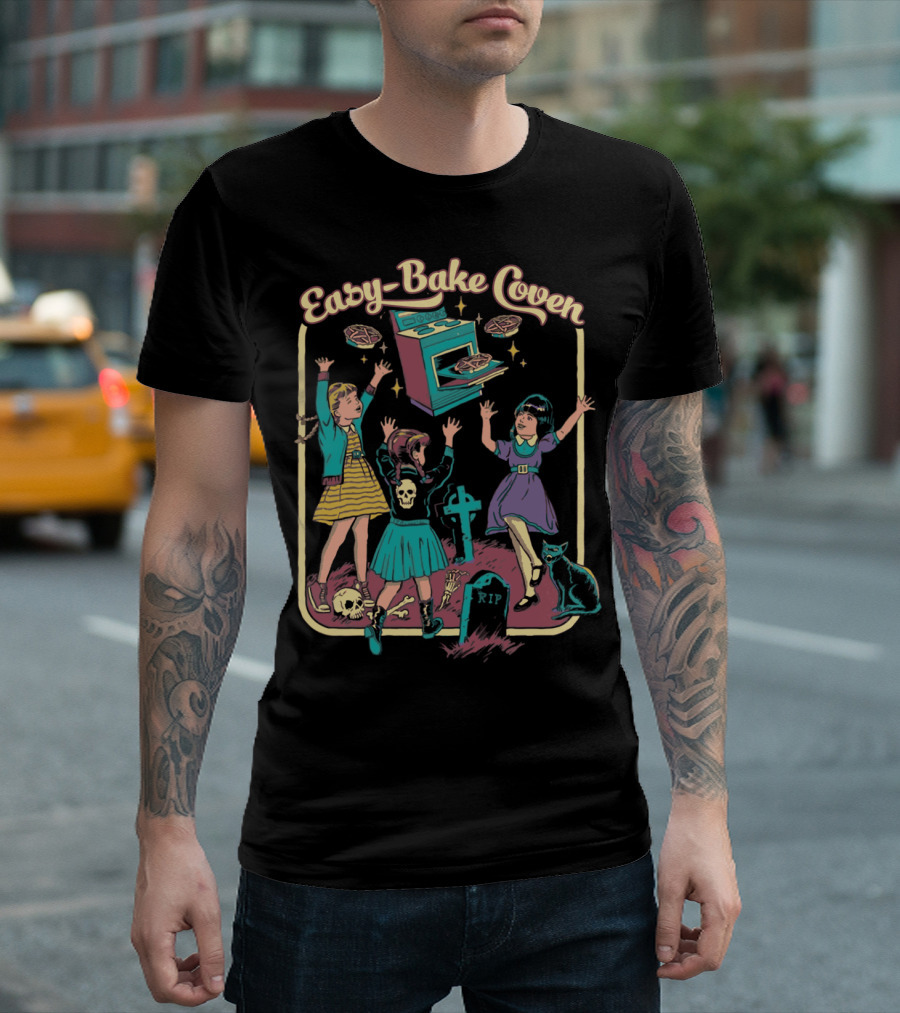 Easy Bake Coven Girls With Ouija Board And Black Cat T-Shirt