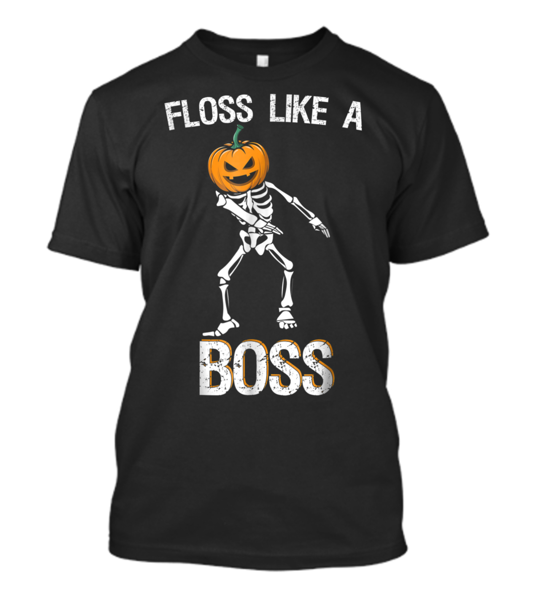 Floss Like A Boss Skeleton With Pumpkin Head T-Shirt