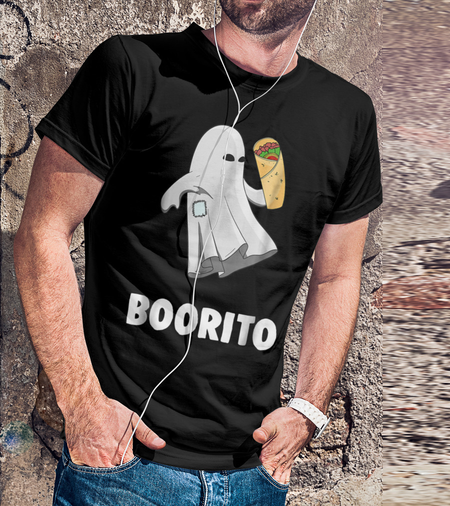 Funny Ghost Boorito Halloween Mexican Burrito T-Shirt