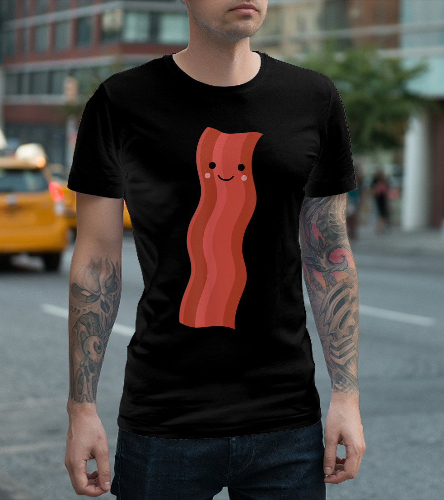 Bacon Smile Face Halloween Humor T-Shirt