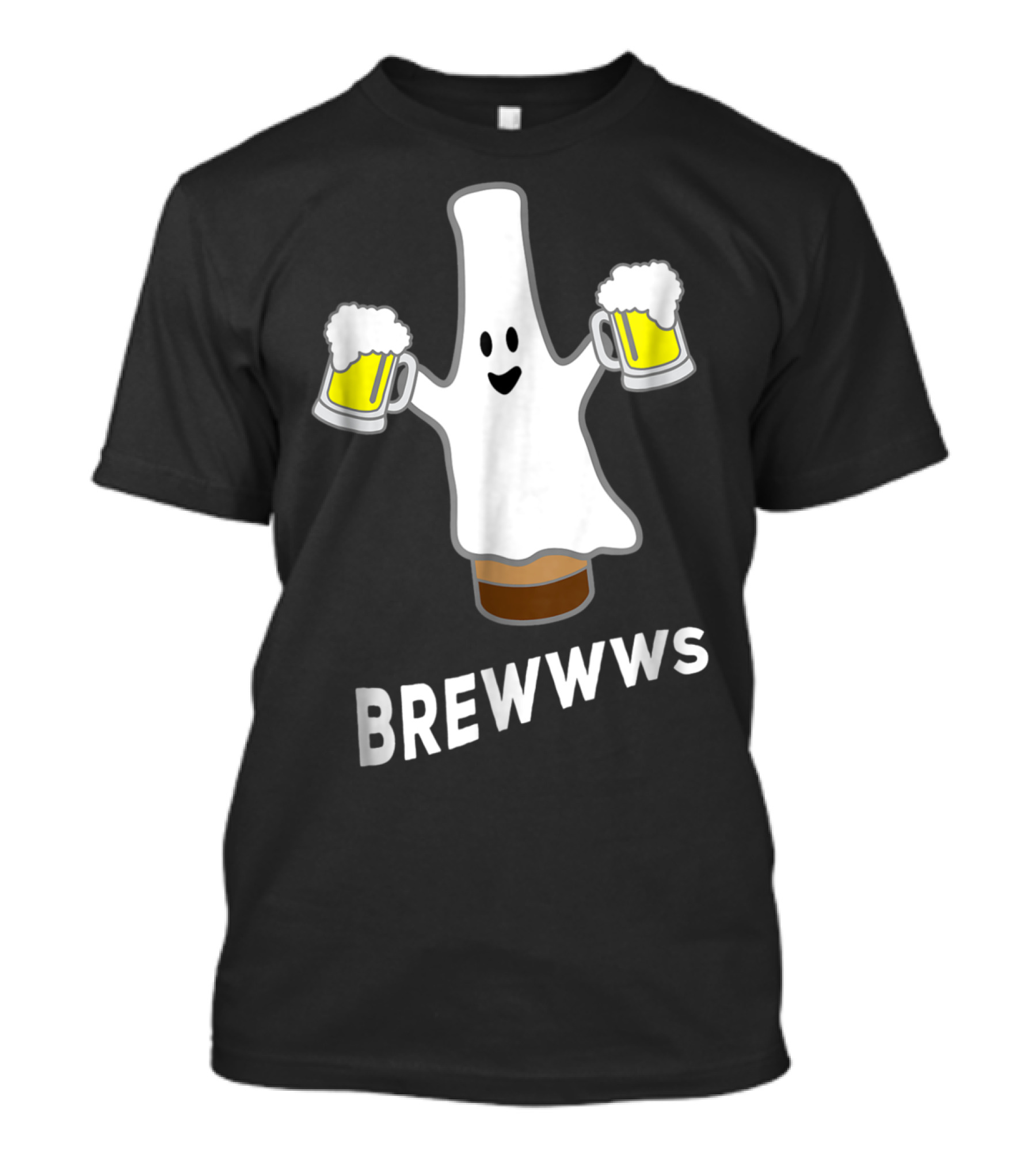 Funny Halloween Beer Bottle Pub Crawl Ghost Brewwws T-Shirt