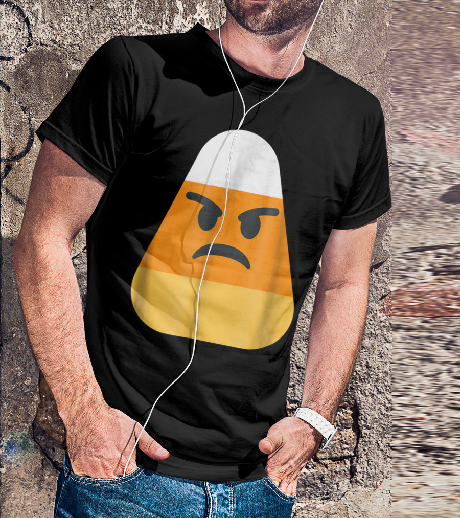 Angry Emoji Candy Corn Funny Halloween T-Shirt
