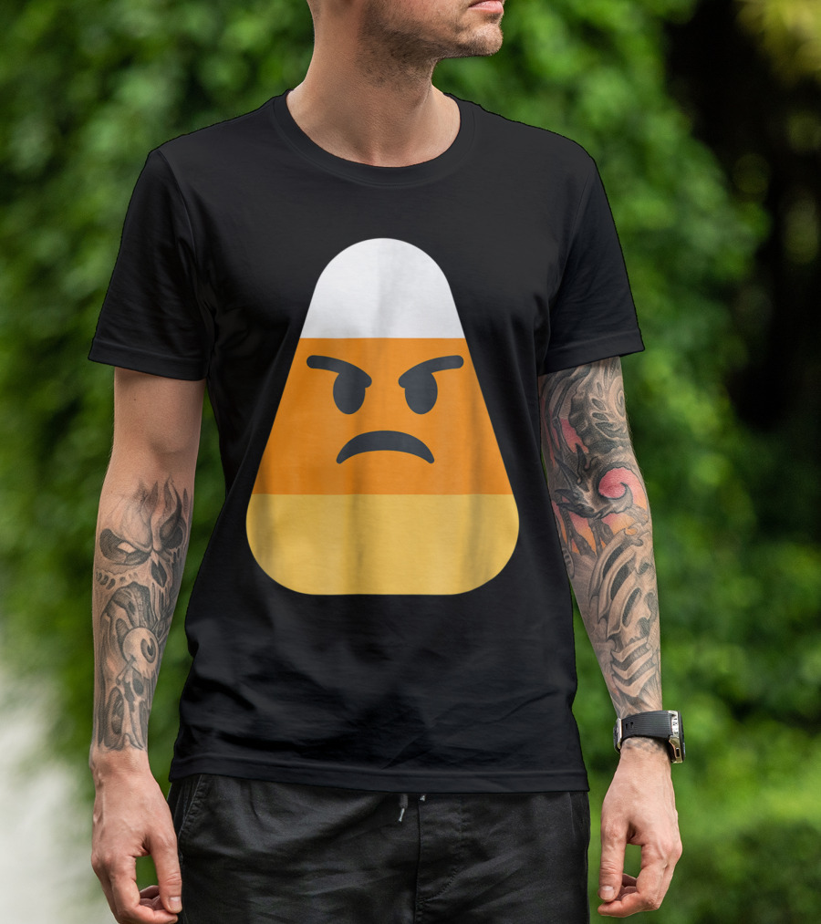 Angry Emoji Candy Corn Funny Halloween T-Shirt