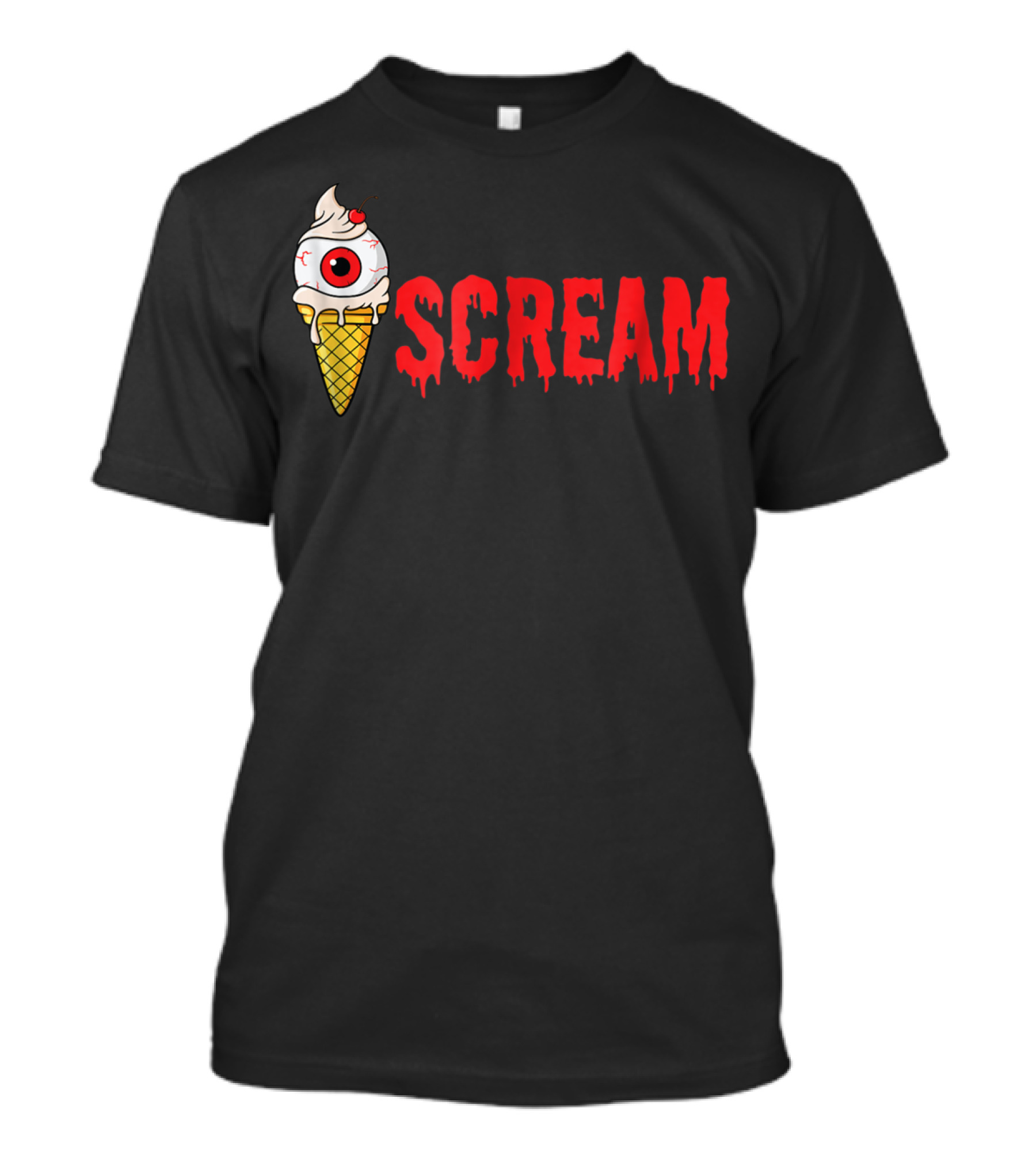 Scream Halloween Cute Monster Ice Cream Cone T-Shirt