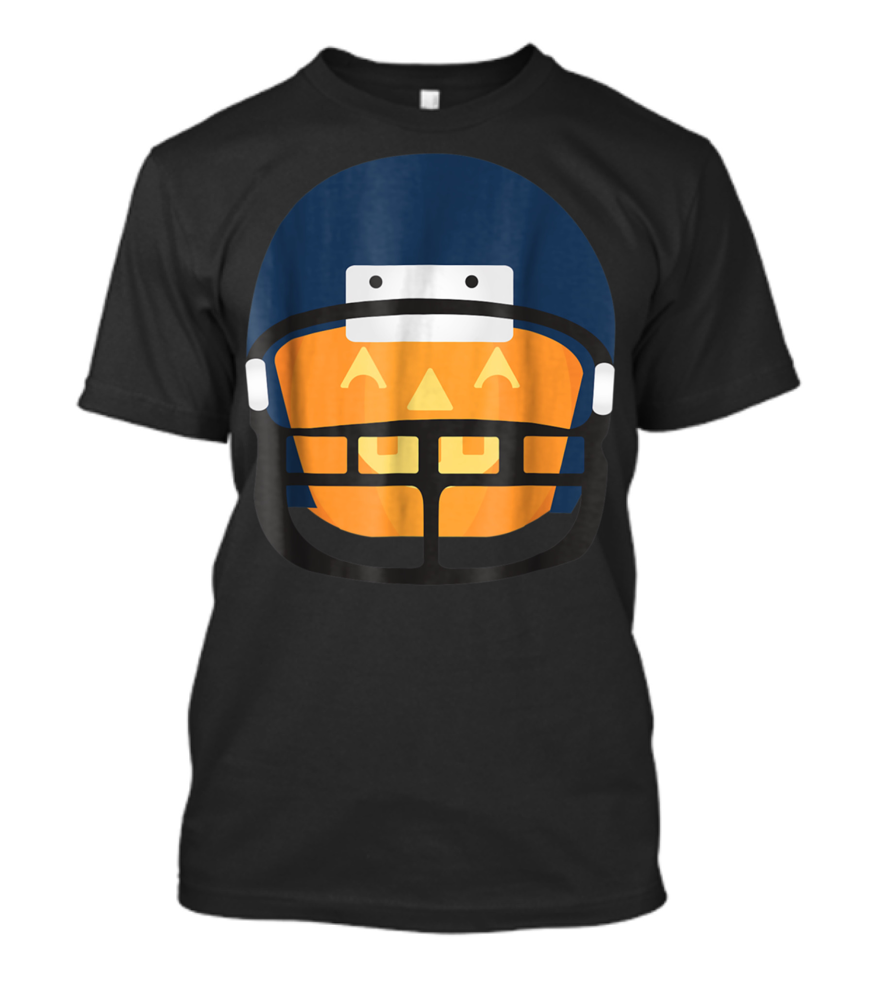 Funny Halloween Pumpkin Football Helmet Face Mask T-Shirt