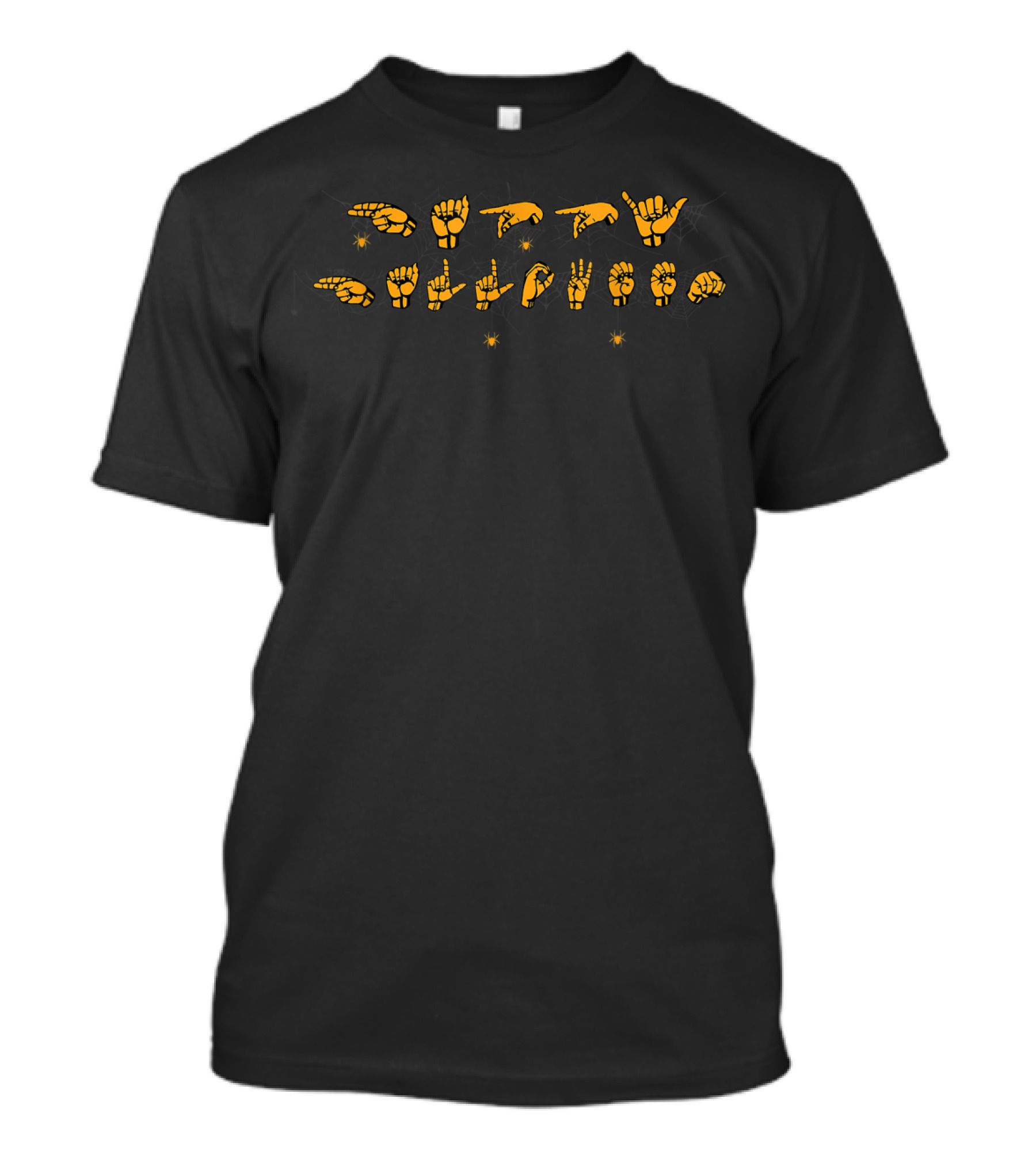 Happy Halloween Sign Language Spiderweb T-Shirt