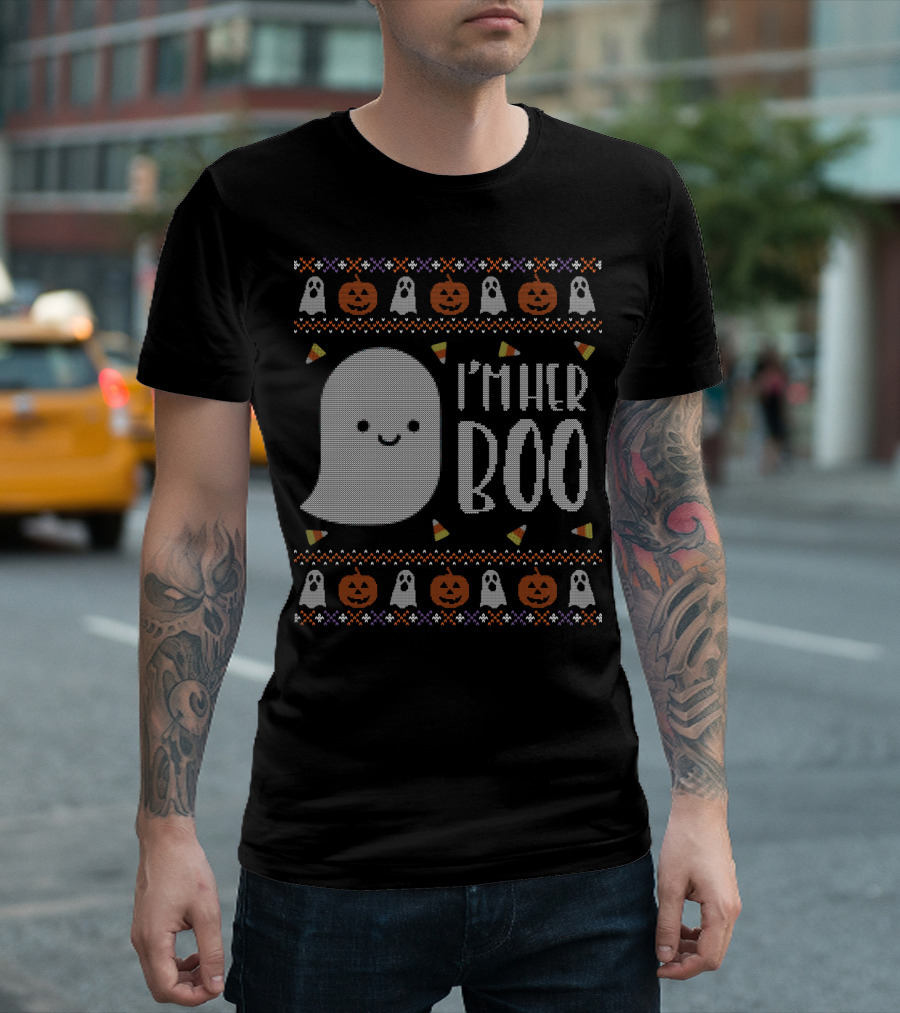 I'm Her Boo Halloween Ghost Pumpkin Candy Corn Ugly T-Shirt