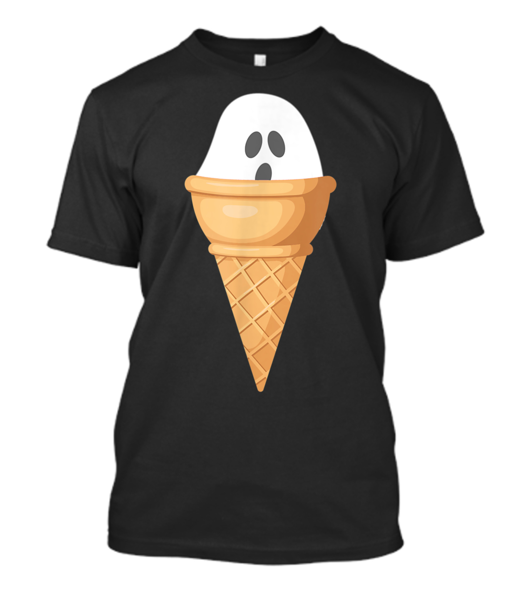 Funny Ghost In Ice Cream Cone Halloween I Scream Pun T-Shirt