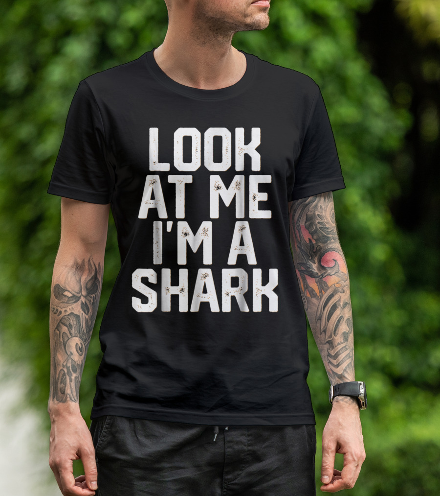 Look At Me I'm A Shark Funny Lazy Halloween Costume T-Shirt