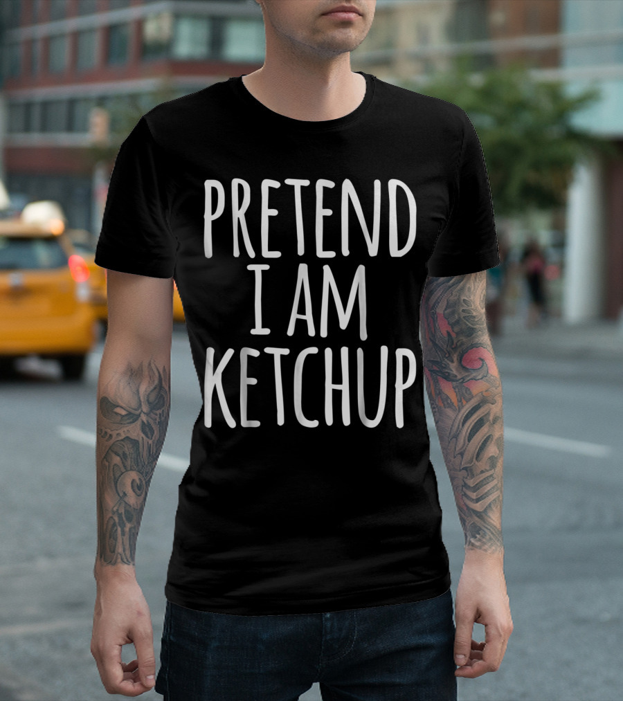 Funny Lazy Halloween Costume Pretend I Am Ketchup T-Shirt